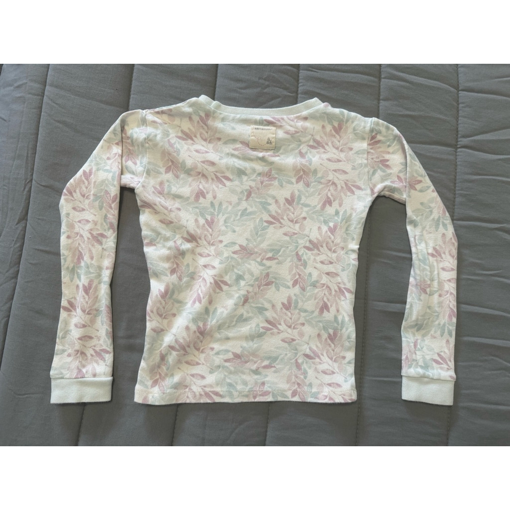 Burt's Bees Kids | White Purple Green Floral Pajama Set | Size 6